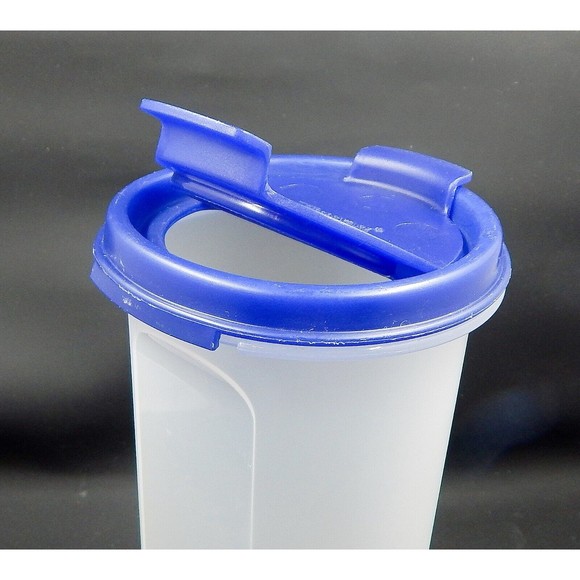 Tupperware Modular Mates Round 1641-2 Blue Shaker And Pour Keeper Lid 1913-4 - Picture 5 of 9